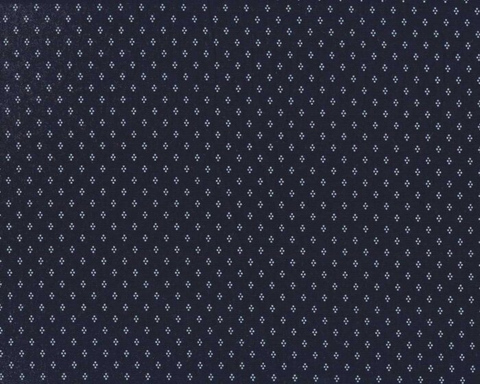Italienischer Baumwollstoff DISTY, Mini-Raute, marineblau