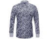 Italienischer Baumwollstoff FLORINA, Blütenmuster, blau