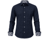Italienischer Baumwollstoff FLORINA, Blütenmuster, blau