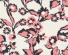 Italienischer Baumwollstoff FLORA, stilisierte Blüten, lachsrot