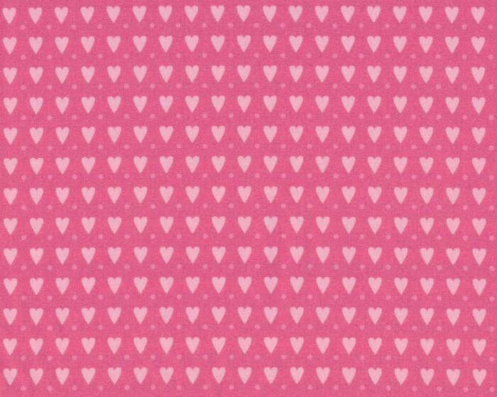 30 cm Reststück Baumwollstoff KIM, Herzen, fuchsia