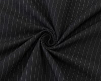 Italienischer Baumwollstoff MILANO, Nadelstreifen, schwarz