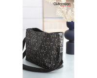 35 cm Reststück Baumwollstoff GOOD VIBES, Mohnblumen, dunkelblau, ring a roses