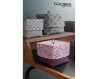 35 cm Reststück Baumwollstoff GOOD VIBES, Mohnblumen, dunkelblau, ring a roses