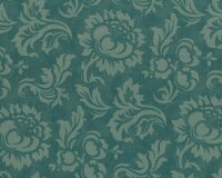 50 cm Reststück Patchworkstoff MILLE COULEURS, große Schablonen-Blüten, petrolgrün, Moda Fabrics