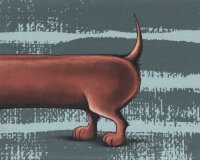 85-cm-Panel Sweatstoff DACHSHUND BERNY by Thorsten Berger, Dackel, graublau