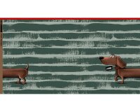 85-cm-Panel Sweatstoff DACHSHUND BERNY by Thorsten Berger, Dackel, graublau
