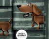85-cm-Panel Sweatstoff DACHSHUND BERNY by Thorsten Berger, Dackel, graublau