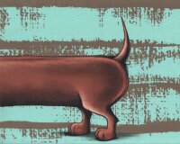85-cm-Panel Sweatstoff DACHSHUND BERNY by Thorsten Berger, Dackel, mintgrün