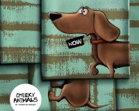 85-cm-Panel Sweatstoff DACHSHUND BERNY by Thorsten Berger, Dackel, mintgrün