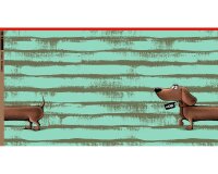 85-cm-Panel Sweatstoff DACHSHUND BERNY by Thorsten Berger, Dackel, mintgrün