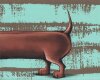 85-cm-Panel Sweatstoff DACHSHUND BERNY by Thorsten Berger, Dackel, mintgrün