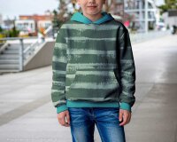 Sweatstoff DACHSHUND BERNY by Thorsten Berger, Streifen, graublau