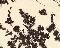 Italienischer Viskosestoff DUALIS, Blumenzweige, braun-creme