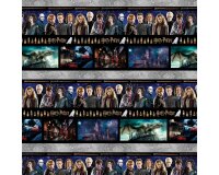 Patchworkstoff HARRY POTTER, Streifen mit Filmfiguren,...