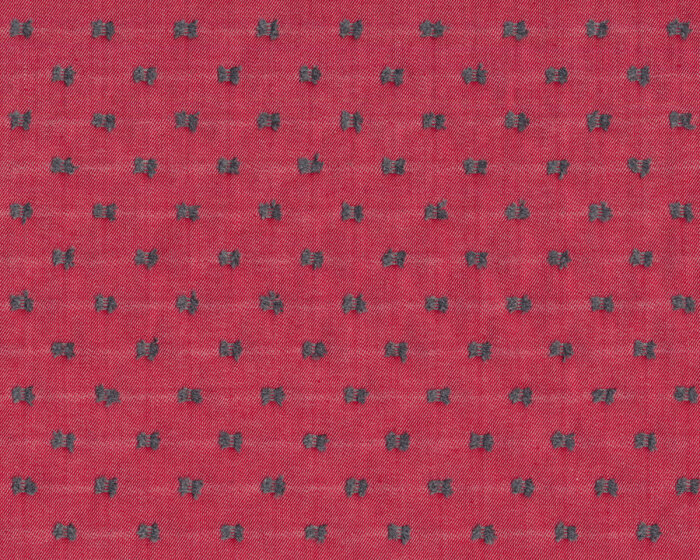 70 cm Reststück Baumwoll-Viskosestoff SCHLEIFE, eingewebte Fäden, rot, Toptex