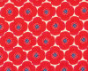 55 cm Reststück Baumwoll-Popeline EMILIE, Blüten, rot, Hilco