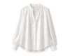 Italienischer Baumwollstoff mit Seide LUCE, florales Jacquardmuster, weiß