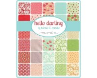 40 cm Reststück MIT FEHLER Patchworkstoff HELLO DARLING, Kreuz-Ovale, mintgrün, Moda Fabrics