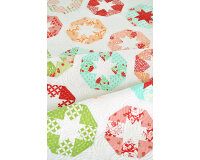40 cm Reststück MIT FEHLER Patchworkstoff HELLO DARLING, Kreuz-Ovale, mintgrün, Moda Fabrics