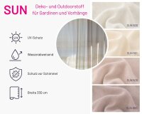 Dekostoff SUN für Outdoor, Überbreite, Saum...