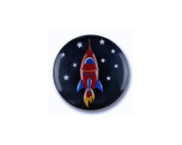 Kinderknopf SPACESHIP, Rakete im Weltall, Dill Knopf