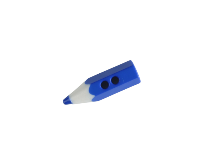 Kinderknopf PENCIL, Buntstift, blau, Dill Knopf