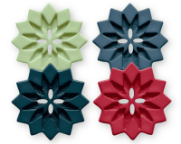 Kunststoffknopf  POLARSTERN, Blume, 4 Farben, Dill Knopf