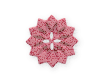 Kunststoffknopf  POLARSTERN, Blume, 4 Farben, Dill Knopf  rot 25 mm