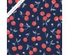 Batist Organic Cotton JUBILANT, Kirschen, blau-rot, Cloud9