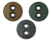 Kunststoffknopf LETHER, Leder-Optik, 23 & 32 mm, Dill Knopf