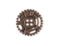 Metallknopf ZAHNRAD, Steampunk, 23 & 30 mm, Dill Knopf