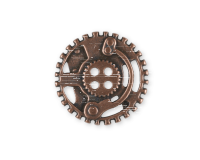 Metallknopf ZAHNRAD, Steampunk, 23 & 30 mm, Dill...