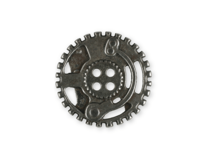 Metallknopf ZAHNRAD, Steampunk, 23 & 30 mm, Dill Knopf   silber 23 mm