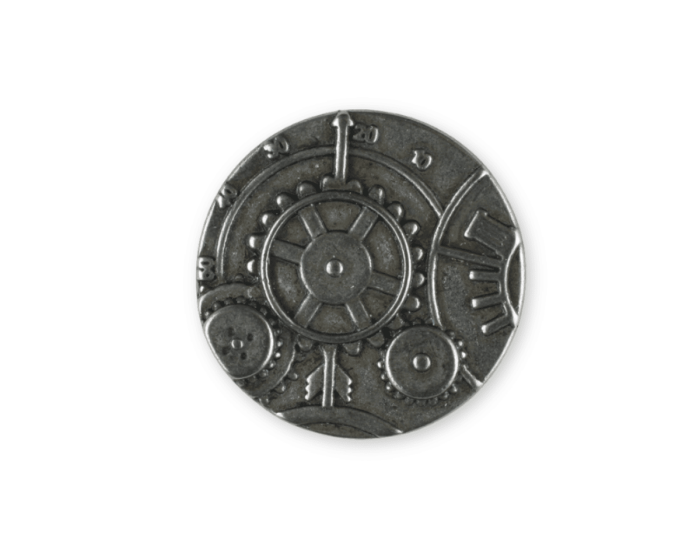 Metallknopf STEAMPUNK, Zahnrad, 23 & 30 mm, altsilber, Dill Knopf  30 mm