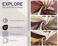 Dekostoff EXPLORE aus Velour, Retro-Design, Saum &...