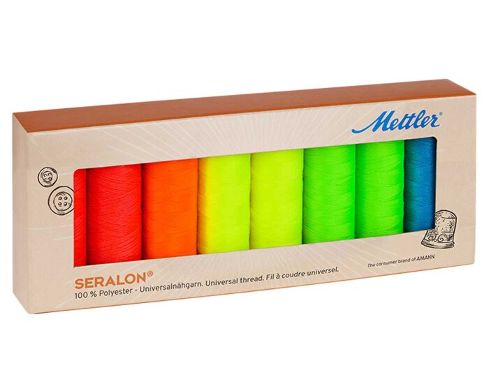 Nähgarnset SERALON NEON, 200 m, Mettler 8 Garne im Set