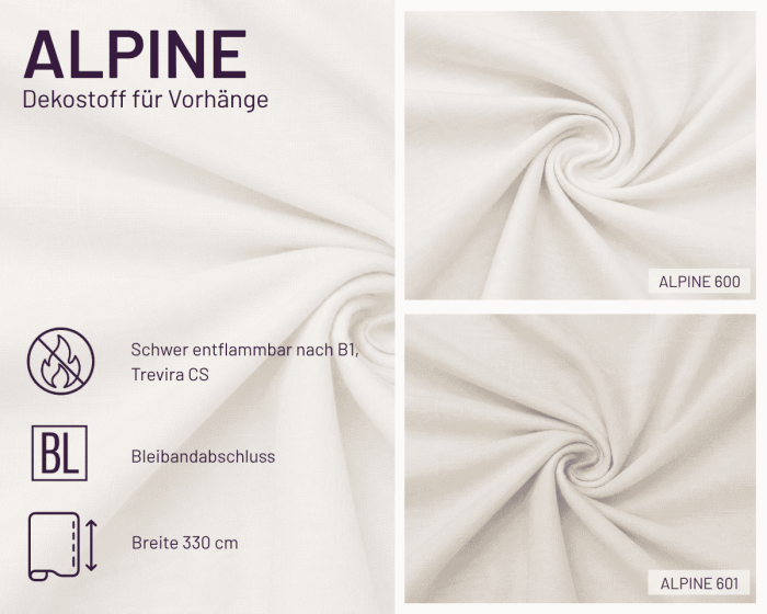 Gardinenstoff ALPINE aus Polyester, transparent, Saum & Viebahn
