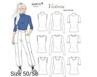 Damen-Schnittmuster Basic Shirt VICTORIA, Kartó 50...
