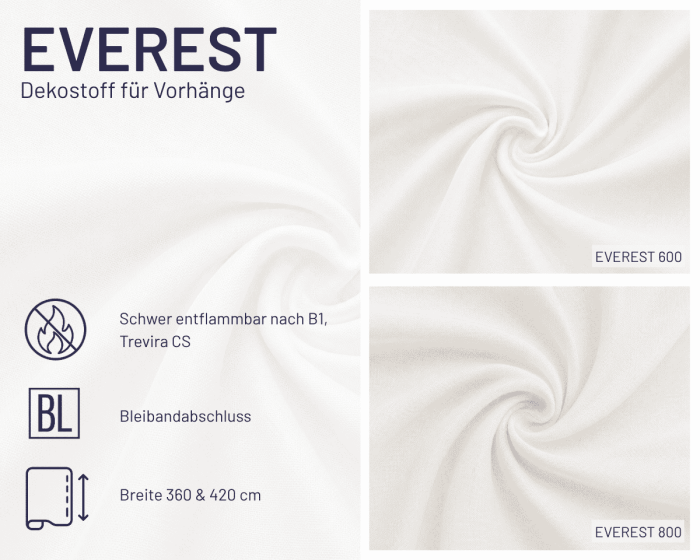 Gardinenstoff EVEREST aus Polyester, transparent, Saum & Viebahn