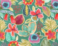 50 cm Reststück Baumwolljersey JUNGLE FLOWER,...