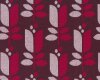 50 cm Reststück MIT FEHLER Bio-Jacquard-Strick TULIPINA, Retro-Tulpen, dunkles weinrot-dunkelrot