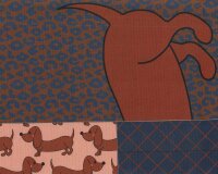 1,00-m-Taschen-Panel Baumwollstoff BAG, Dackel & Rollschuh, Cherry Picking