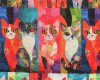 Patchworkstoff CRAFTY CATS, Katzen, Hoffman Fabrics