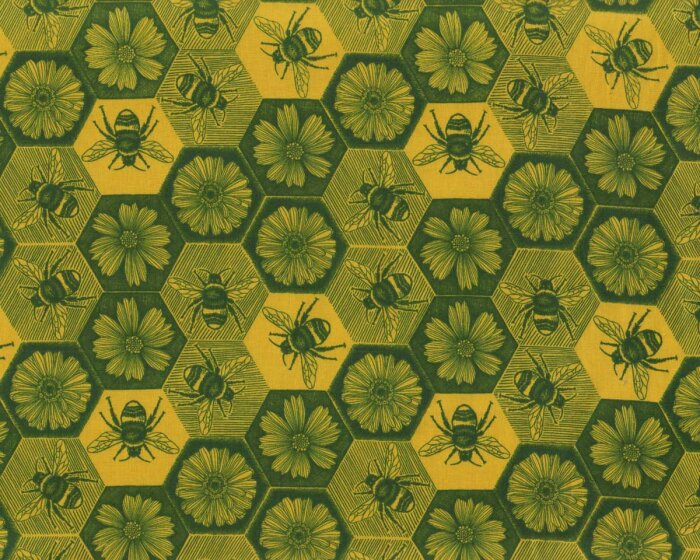 Patchworkstoff INDELIBLE INK, Bienen-Waben, Anna Maria Textiles