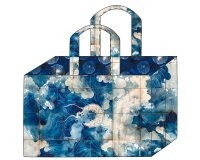 1,50-m-Taschen-Panel Baumwollstoff MAKERS BAG, Drache und Blütenmuster