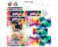 1,50-m-Taschen-Panel Baumwollstoff MAKERS BAG, Löwe und Aquarell-Wolken