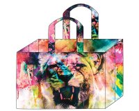 1,50-m-Taschen-Panel Baumwollstoff MAKERS BAG, Löwe und Aquarell-Wolken