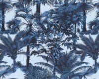 Baumwolljersey AVALANA TROPICAL, Palmen und Blätter