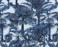 Baumwolljersey AVALANA TROPICAL, Palmen und Blätter